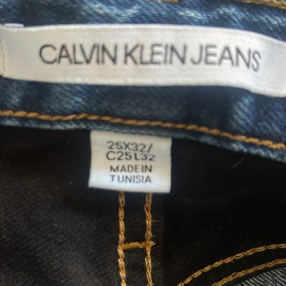 Calvin Klein High Rise Patchwork Jeans Size 25 - Picture 6 of 7